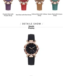 Macro detail of quartz watch dials with starry glitter finish and rose gold bezels