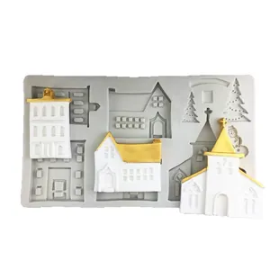 Christmas gingerbread house silicone mold for chocolate fondant and cake decorating