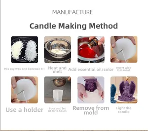 Detail showing 1:1 soy and beeswax ratio for angel candle DIY silicone mold kit