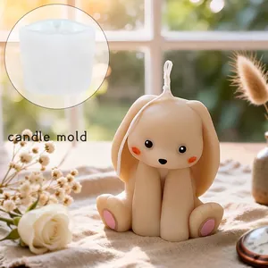 3D Rabbit Silicone Mold For Candle Making Fondant Cake Baking Chocolate Plaster DIY Crafting Resin Art Animal Shape Mold