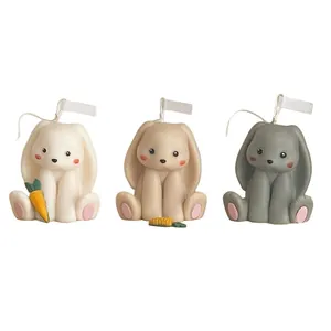 3D cute bunny silicone mold for aromatherapy candles and DIY cake baking decorations