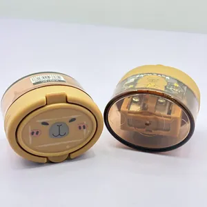 Cute Capybara double-hole pencil sharpener with flip cover for student stationery