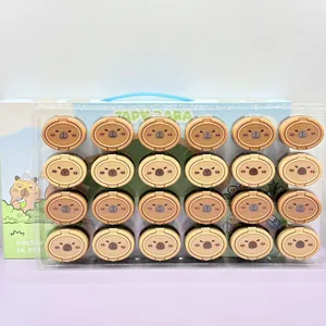 Set of 24 pieces Capybara double hole pencil sharpeners in a blue display gift box