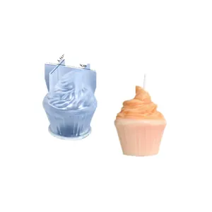 Swirl cupcake silicone mold for resin and candles with 5cm width size dimensions
