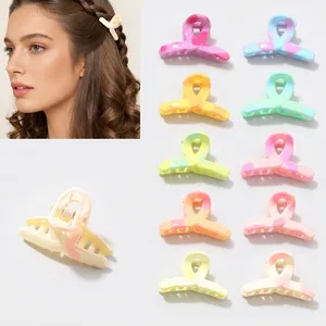 Glossy Mini Hair Claw Clips For Women Girls Cute Macaron Color Painted Small Hair Clips Stylish Daily Hair Accessories