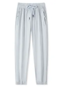 Unisex Quick Dry Sports Pants Summer UV Protection Lightweight Breathable Hiking Fishing Joggers Elastic Waist Bottoms