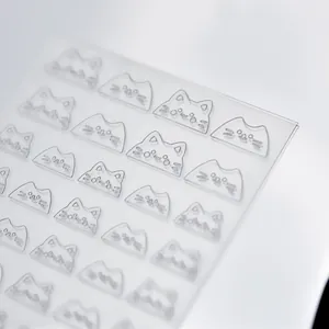 Transparent cat facial expression nail art stickers and DIY decorative resin charms