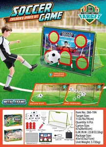 Detailed accessory kit for 3-in-1 foldable kids soccer goal with goals, balls and cones