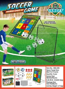 Close-up of 2-in-1 portable soccer goal set with training cones and accessories