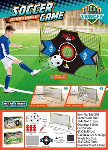 Detail view of 3-in-1 children soccer goal set including rebounder net and target cloth