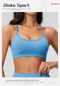 Detailed texture of light blue seamless yoga bra with elastic ribbed underband