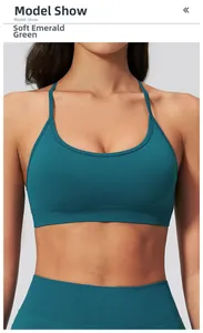 Macro detail of seamless dark teal yoga set with ribbed knit texture and thin straps