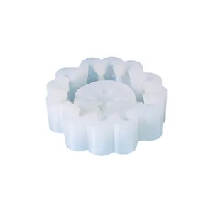 Translucent white flower-shaped silicone mold for DIY resin skulls and ashtrays
