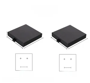 Detail of black drawer jewelry box measuring 9x9x3.5cm with 1.5cm foam insert