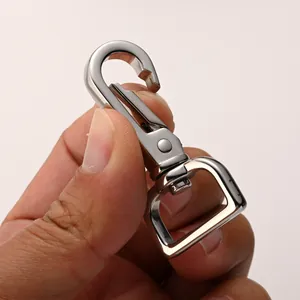 Close-up of polished 316 stainless steel swivel snap hook for bags and pet leashes