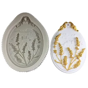 DIY silicone mold for lavender landscape scented plaster ornaments and mousse pendant