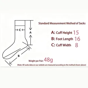 Guide des tailles pour chaussettes d'hiver en polaire corail avec mesures de 15cm et 16cm