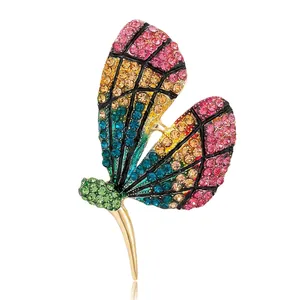 Elegante Spilla a Farfalla in Lega con Strass per Donna Corsage Insetto in Cristallo Colorato Moda Abito Maglione Accessori Abbigliamento