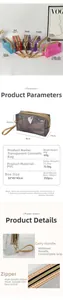 Detailansicht der PVC Kosmetiktasche mit großem Fassungsvermögen und Maßen von 18x10x7cm