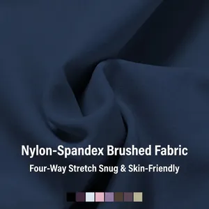 Marineblauer gebürsteter Yoga-BH-Stoff mit Vier-Wege-Stretch und weicher Textur
