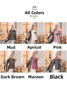 Mini portamonete portachiavi con foulard di seta in sei diversi colori moda