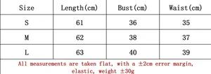Detailed size chart for bodycon tube dress featuring length, bust, and waist measurements