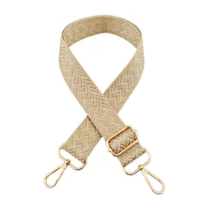 Bandoulière réglable beige et or avec mousquetons pour sacs à main accessoires