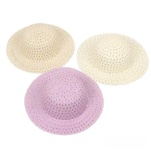 Chapeaux de paille DIY pour enfants avec motif losange ajouré en plusieurs couleurs