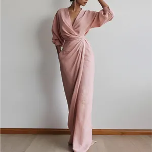 Abito Mini da Donna Elegante con Stampa Floreale Scollo a V Bordo in Pizzo Manica a Lanterna Vita Alta con Volant Party