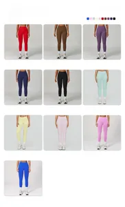 Collage showing 10 vibrant colors of seamless high waist yoga leggings for women fitness
