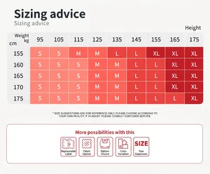 Size chart for seamless yoga pants covering height 155-175cm and weight 47-87kg