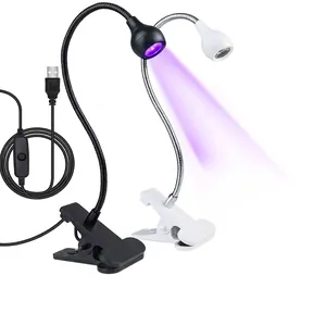 Mini UV LED Nail Lamp Flexible Gooseneck Clip-On USB Powered Curing Light For Gel Nails Manicure Portable Professional