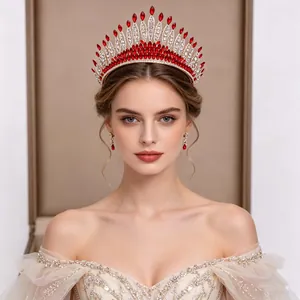 Luxury Alloy Rhinestone Bridal Crown Tiara For Women Wedding Pageant Prom Headpiece Sparkly Crystal Hair Accessories