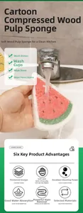 Detail of thickened watermelon wood pulp sponge with eco-friendly cleaning texture