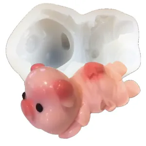 Stampo in silicone a forma di maialino 3D per mousse budino e sapone fatto a mano DIY