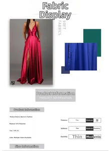Detail view of the elegant satin fabric texture on this sexy deep V-neck dress