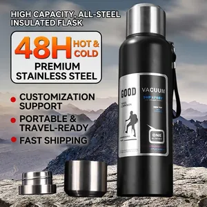 316 Stainless Steel Vacuum Insulated Flask Large Capacity Portable Water Bottle With Tea Infuser For Outdoor Travel Hiking