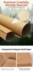 Detail showing the long fiber texture and high toughness of thick brown kraft paper