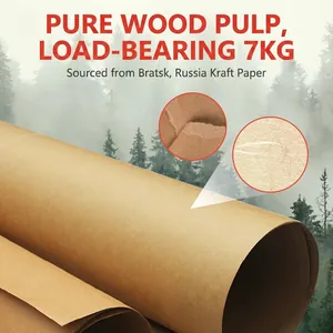 Heavy duty brown kraft paper bag made of pure wood pulp with 7KG load capacity