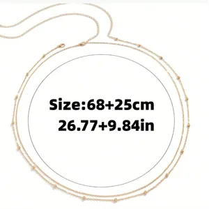 Double layer gold bead chain belly body waist chain for women with adjustable sizing