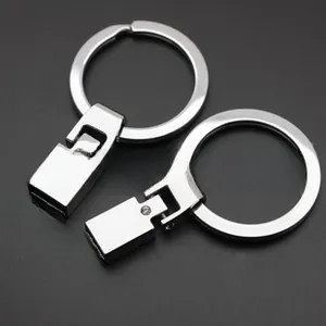 Detail of silver polished metal keychains in 8mm and 10mm sizes with rhinestone