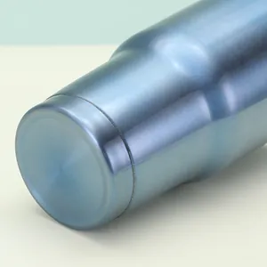 Matte blue 30oz stainless steel vacuum tumbler with tapered base for car cup holders