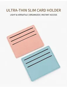Slim leather card holder with multiple slots and high-quality stitching detail