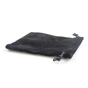 Elegant black velvet drawstring pouch for jewelry storage and gift packaging