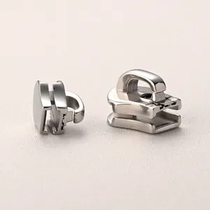 Premium silver 316 stainless steel zipper puller hardware for DIY luggage and garments