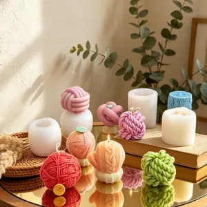 Yarn Ball Knot Sweater Silicone Molds For DIY Candle Soap Making Realistic Knit Texture 3D Chocolate Baking Fondant Tools