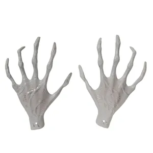 Realistic zombie hand props for Halloween decor featuring skeleton bones and wall mounts