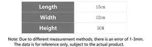 Size guide for crystal crown headband showing dimensions 15cm x 12cm x 5cm details
