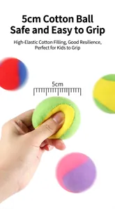 Detailed macro view of 5cm soft cotton balls with high-elastic filling for kids