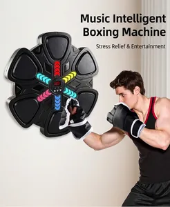 Dettaglio della macchina da boxe musicale con bersagli LED e display digitale